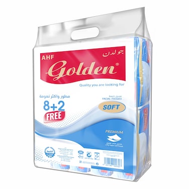جولدن عبوات إعادة تعبئة مناديل وجه، 8 + 2 مجانا