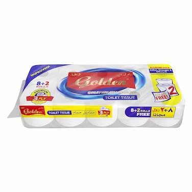 Golden Toilet Rolls, 8 + 2 Rolls