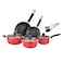 Masterkraft Non-Stick Cookware Set Multicolour 10 PCS