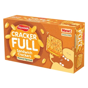Haweek Sandwich Crackers, Peanut Butter Spread, 115g
