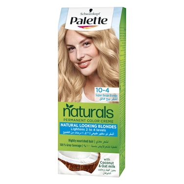Schwarzkopf Palette Naturals Hair Color Creme Dye (10-4) Super Beige Blonde Shade