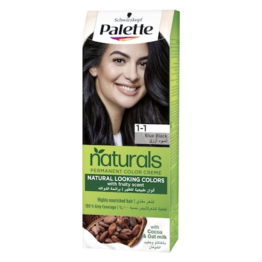 Schwarzkopf Palette Naturals Hair Color Creme Dye (1-1) Blue Black