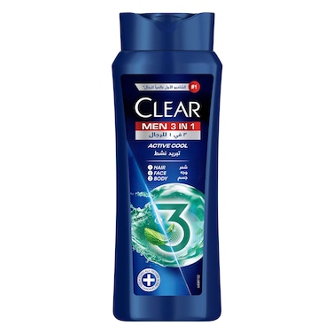 Clear Men's Shampoo 3-in-1, Active Cool, 600ml