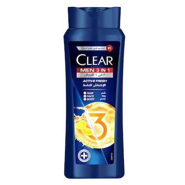 Clear Men&#39;s Shampoo 3-in-1, Active Fresh, 600ml