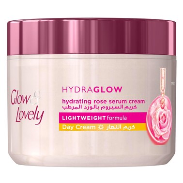 Glow &amp; Lovely Hydraglow Hydrating Rose Serum Cream Lightweight Formula Day Cream 50g