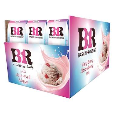 باسكن روبنز حليب بالفراولة، 180 مل ×12