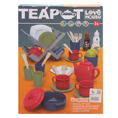 لوڤ هاوس - لعبة طقم إبريق شاي، 40 قطعة، أنماط خاصة، ألوان متناسقة، مناسب للأعمار 3+