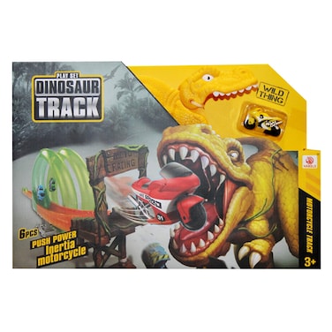 Play Set - Dinosaur Track, Dinosaur Adventure, Loop Tower Challenge, Inertia Push Power, Upright Forward, Inverted Rotation, Oretacles Flip, Gyro Rotates, Safari Fun, Size: 88x6.5x18 cm