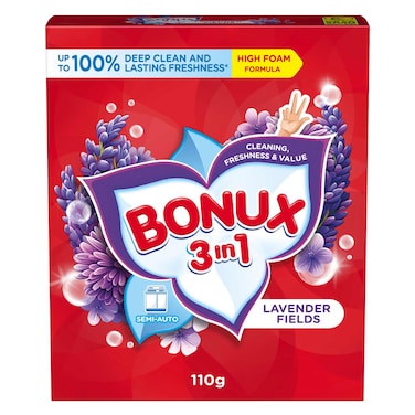 Bonux High Foam Powder Detergent Lavender 110g