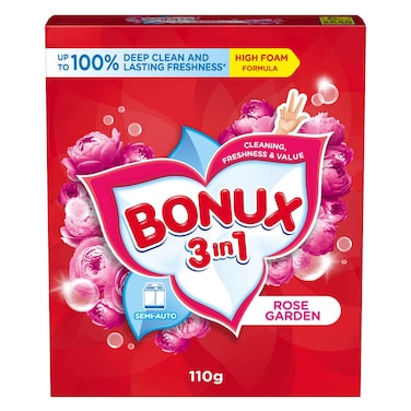 Bonux High Foam Powder Detergent Rose 110g