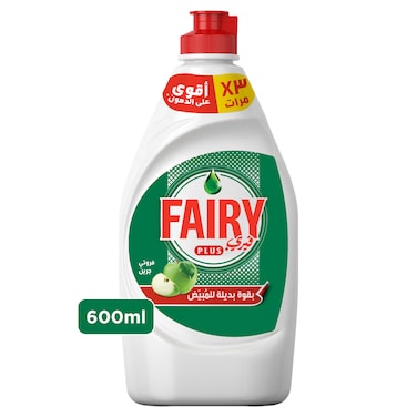 صابون فيري  بلس السائل فرويتي جرين لغسل الأطباق مع قوة بديلة للمبييض،  600 مل