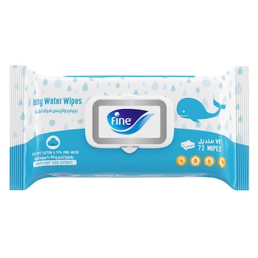 Fine Baby Water Wipes 72 Sheets