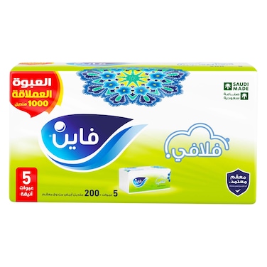 Fine Double Ply Fluffy Tissue 200 Sheets x5 Packs