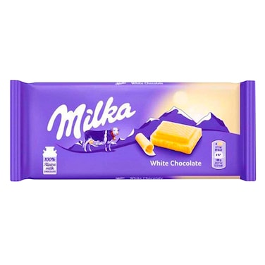 Milka White Chocolate Bar, 100g