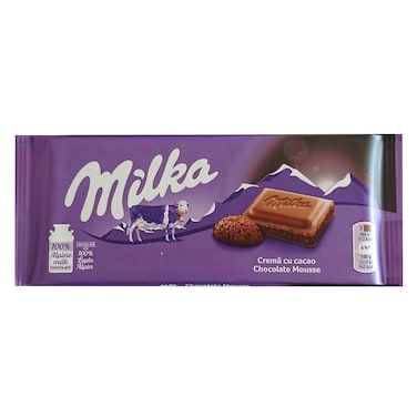 Milka - Milk Chocolate Bar With Mousse Chocolate Bar, 100g