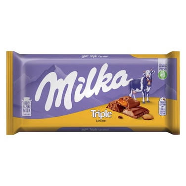 Milka Triple Caramel Chocolate Bar, 90g