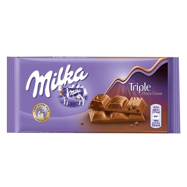 Milka Triple Chocolate Cocoa Bar, 90g