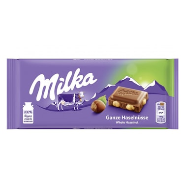 Milka - Milk Chocolate Bar With Whole Hazelnuts, 100g