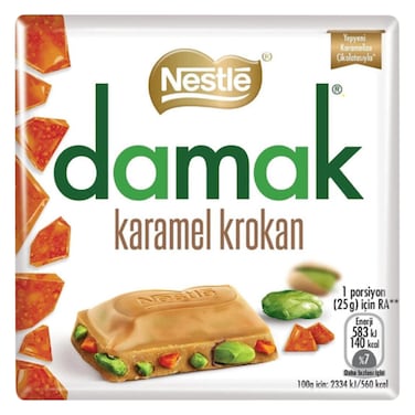 Nestle Damak Caramel White Chocolate with Pistachio &amp; Krokan, 60g