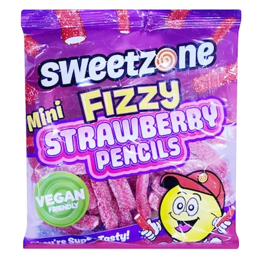Sweetzone Mini Fizzy Strawberry Pencils Gummy Candy 180g