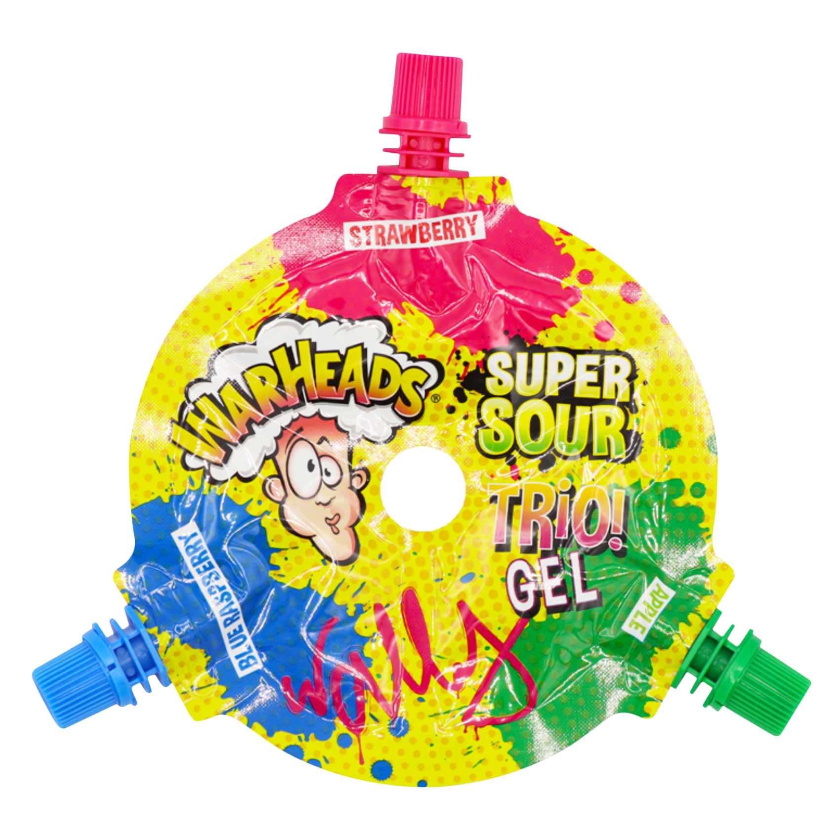 Warheads Super Sour Trio Gel (Strawberry, Blue Raspberry, And Apple) 51g