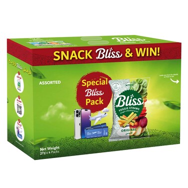 Kitco Bliss Assorted Snack Promo Box - Veggie Straws, 27g x 4 Packs, Original Flavor