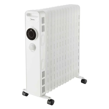 ميديا دفاية زيت، 13 ريشة، 3 إعدادات للحرارة، لون أبيض