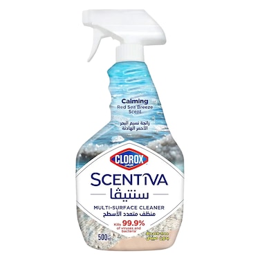 كلوركس سنتيفا منظف متعدد للأسطح برائحة نسيم البحر الأحمر 500 مل – بدون مبيض – يقضي على 99.9٪ من الفيروسات والبكتيريا
