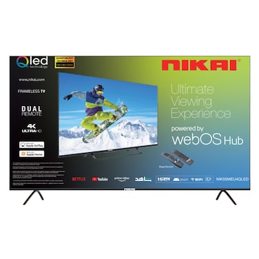 Nikai 55"" TV UHD (WebOs), 4K, Smart, Frameless design, 2USB, 3HDMI - (NIK55MEU4QLED)