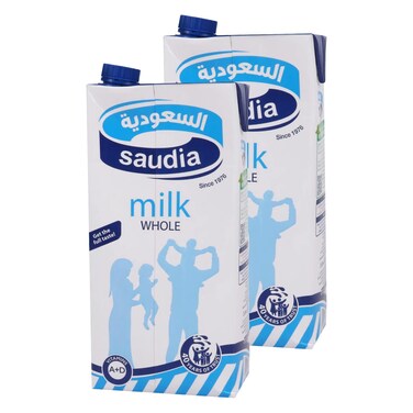 السعودية حليب كامل الدسم 2 لتر × 2