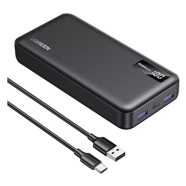 Ugreen USB-A And Type-C Power Bank With Digital Display 22.5W 20000mAh Black