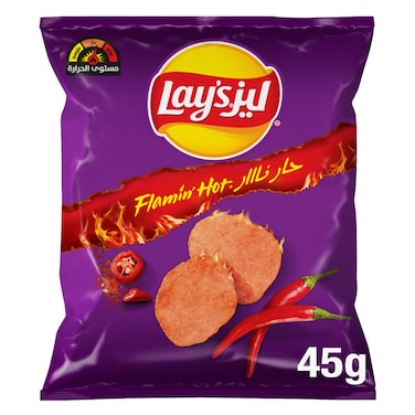 Lay's Flamin' Hot Sriracha Chips 45g, Ridged Potato Crisps