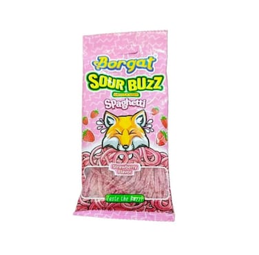 Sourbuzz Strawberry Spaghetti Sour Candy 100g