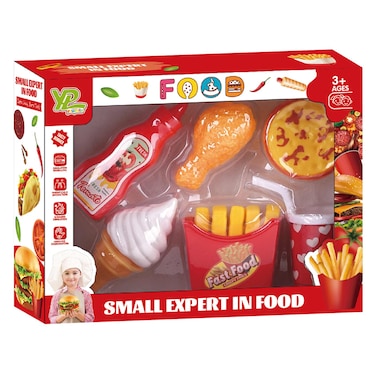 Small Expert in Food - Fast Food Play Set, Tasty Burger,Tomato, Crispy Fries, Suitable for Ages 3+