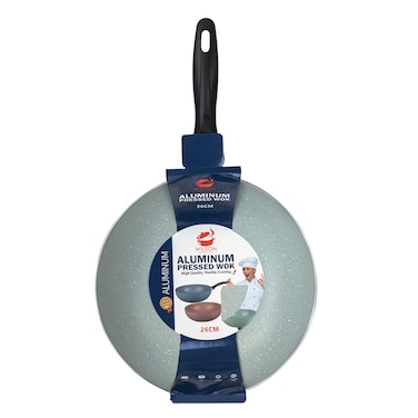 Wilson Marble Coating Aluminium Pressed Wok Pan Assorted 26cm