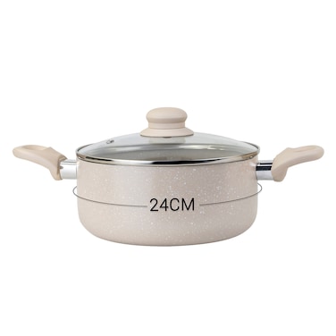 Wilson Oak Stone Marble Coating Casserole With Lid (24cm) Assorted