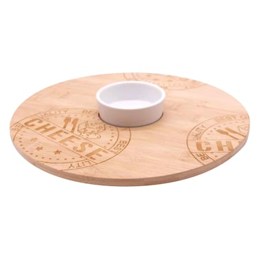 Bamboo Round Rotating 2 Pieces Serving Board