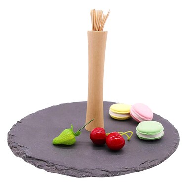 حامل تقديم دائري طبقة واحدة خشبي