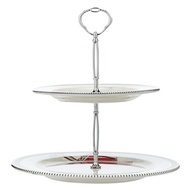 Edessa Blooming 2 Tier Cake Stand (20+27cm) Transparent