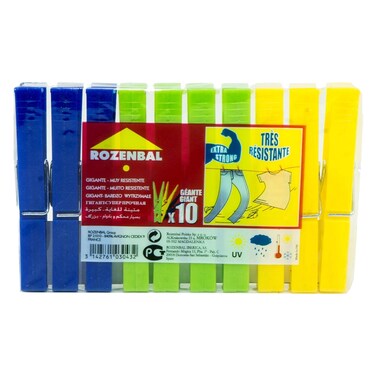 روزينبال مشابك غسيل كبيرة ملونة ×10