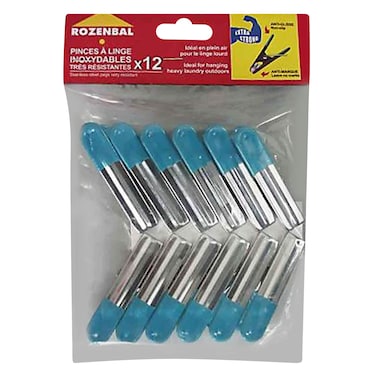 Rozenbal Stainless Steel Cloth Laundry Pegs X12 Pieces