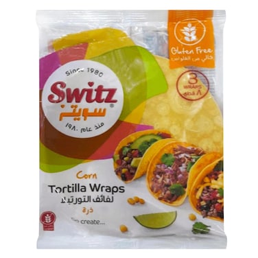 Switz Corn Tortilla Wraps Small, 8 Pieces, 208g