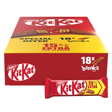 KitKat Wafer Bars Covered with Milk Chocolate Pack of 18 x 20.5g