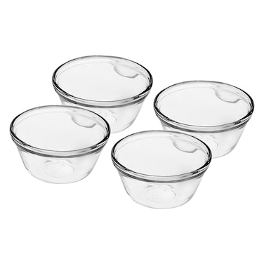 AHOCKING - Clear Small Crystal CUSTARD Bowls 6OZ SET 4 Pieces