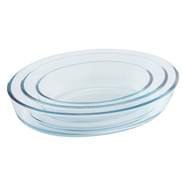 Oval Oven Dish Set, 3 Pieces (0.7L + 1.6L + 2.4L)
