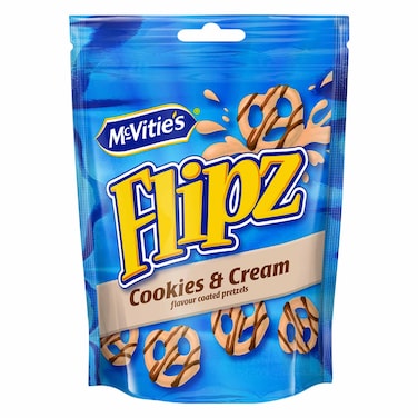 McVitie&#39;s Flipz Cookies &amp; Cream Flavor Coated Pretzels 90g x6