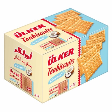 Ulker Tea Biscuit, Coconut Flavored, 70g x12