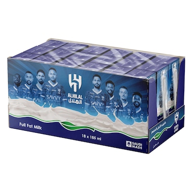 Nadec Al Hilal UHT Full Fat Milk Long Life 185ml x18
