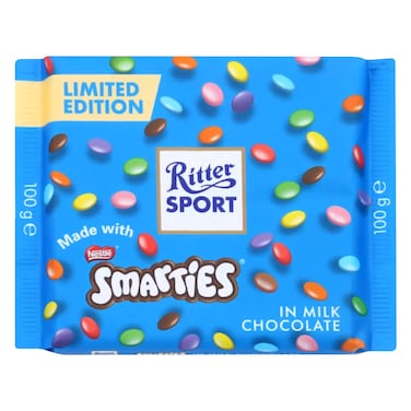 Ritter Sport Milk Chocolate with Smarties, 100g