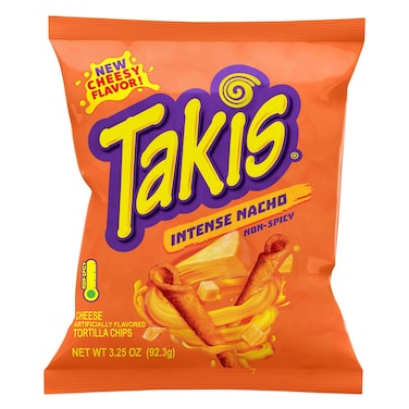 Takis Intense Nacho Cheese Tortilla Chips, Non-Spicy 92.3g